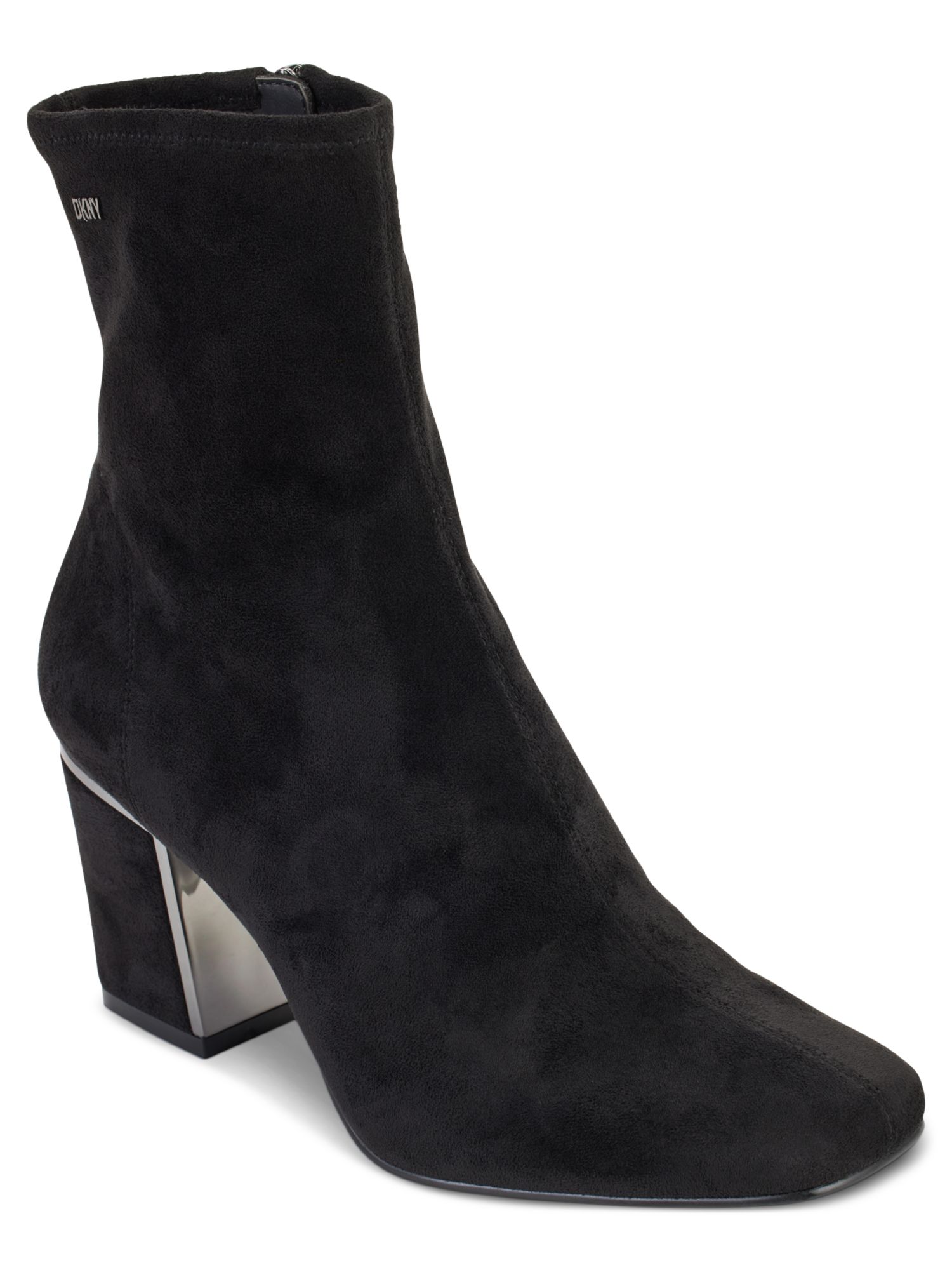 DKNY Womens Black Comfort Stretch Cavale Square Toe Block Heel Zip-Up Booties 11